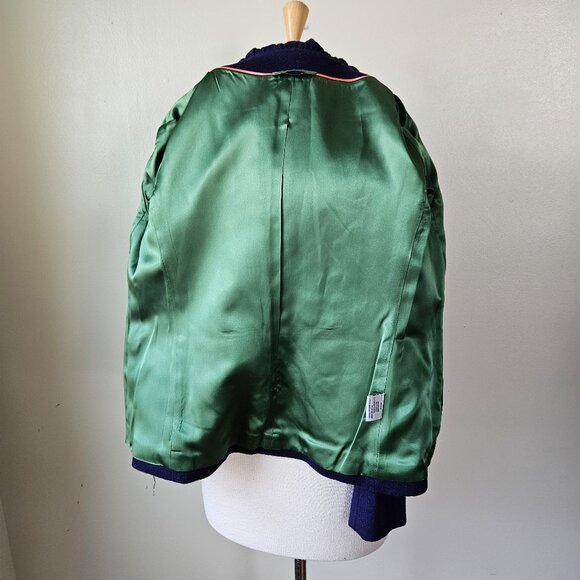 Boden Cashmere/Wool Royal Purple Ruffle Collar Jacket Blazer Lagenlook 12UK/8US - Picture 8 of 10